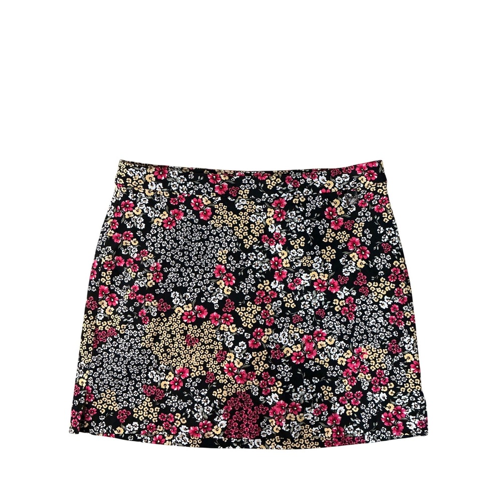 Rafaella Comfort Women Floral Skirt Skort‎ Built In Shorts Size L Casual Pull On